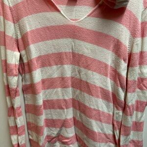 Vineyard Vines woman's Pink and White Striped Hoodie size L/ NWOT
